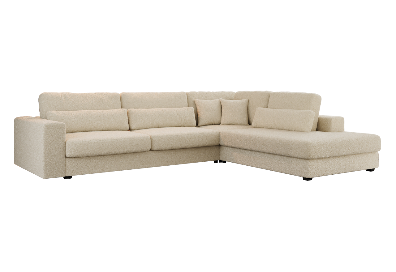 Narożnik SAVONA L - strona prawa - beżowy, boucle