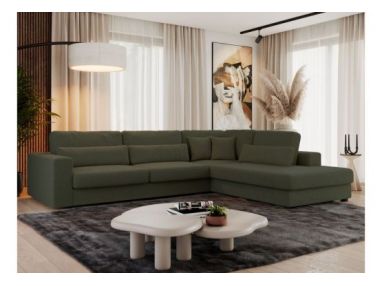 Narożnik SAVONA L - strona prawa - ciemnozielony, boucle