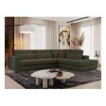 Narożnik SAVONA L - strona prawa - ciemnozielony, boucle