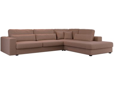 Narożnik SAVONA L - strona prawa - różowy, boucle