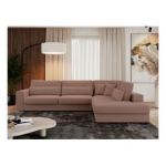 Narożnik SAVONA L - strona prawa - różowy, boucle