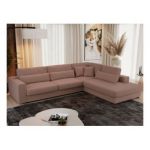 Narożnik SAVONA L - strona prawa - różowy, boucle