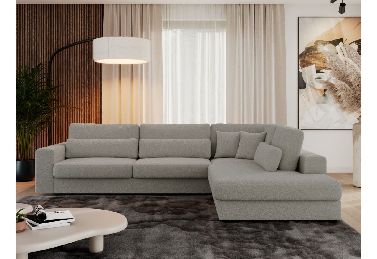 Narożnik SAVONA L - strona prawa - szary, boucle