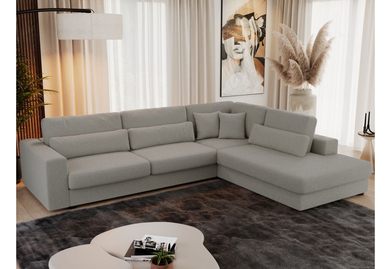 Narożnik SAVONA L - strona prawa - szary, boucle