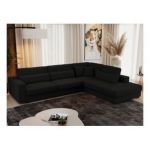 Narożnik SAVONA L - strona prawa - czarny, boucle