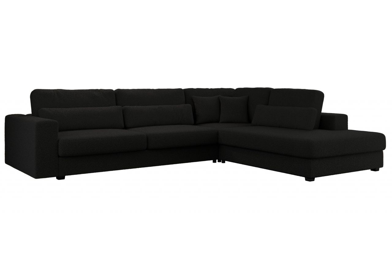 Narożnik SAVONA L - strona prawa - czarny, boucle