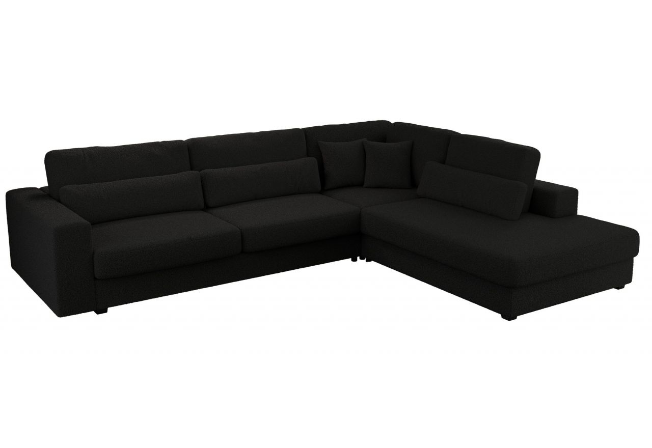 Narożnik SAVONA L - strona prawa - czarny, boucle