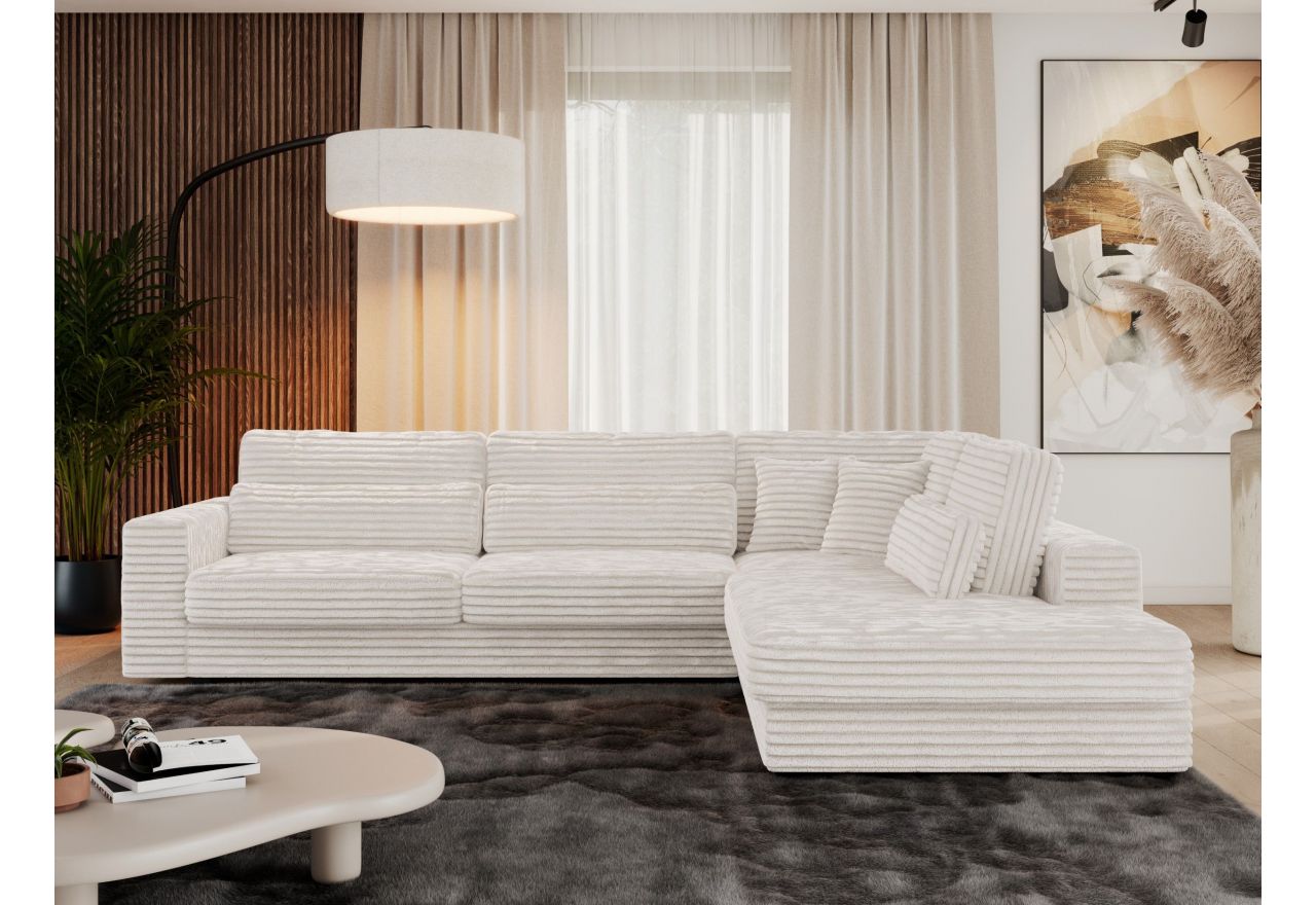 Narożnik SAVONA L - strona prawa - beżowy, sztruks