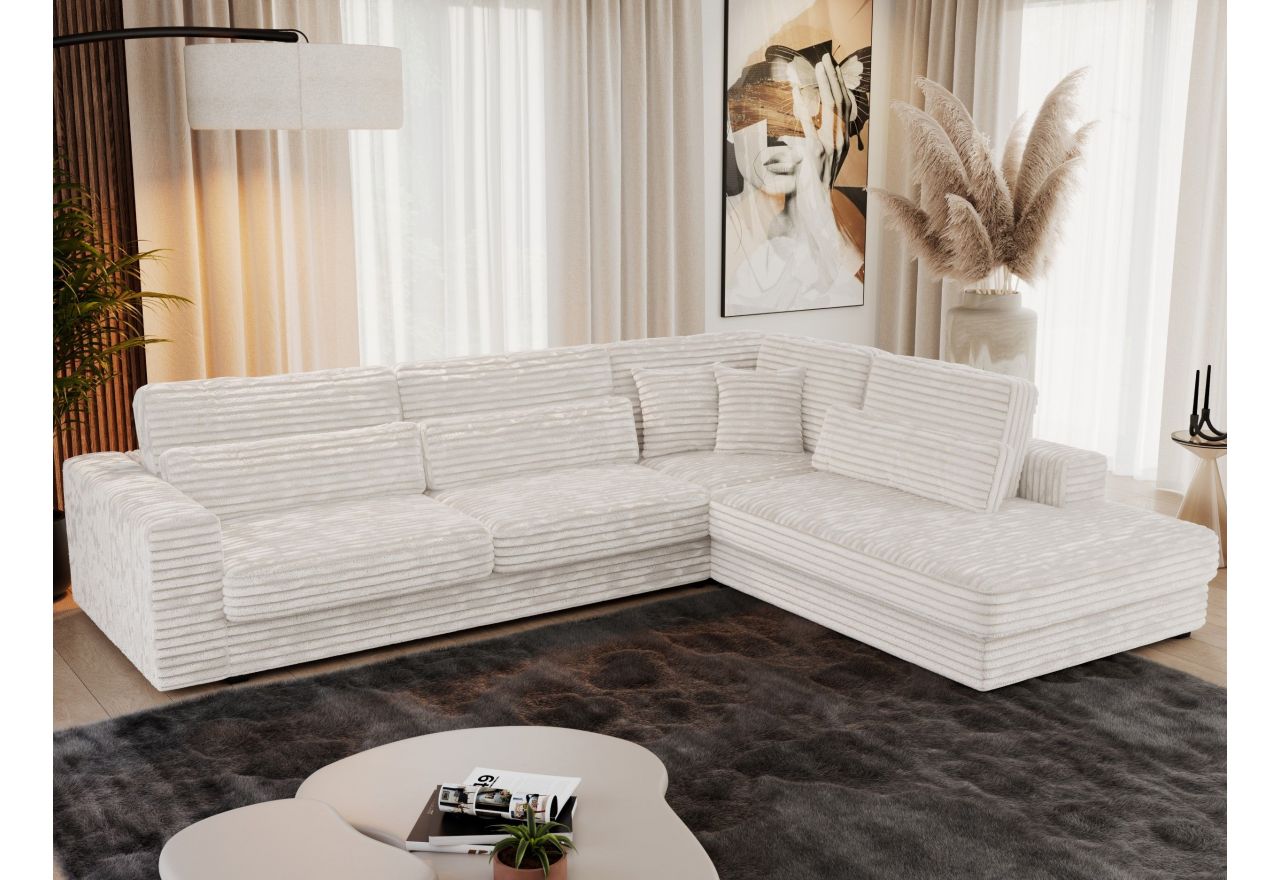 Narożnik SAVONA L - strona prawa - beżowy, sztruks