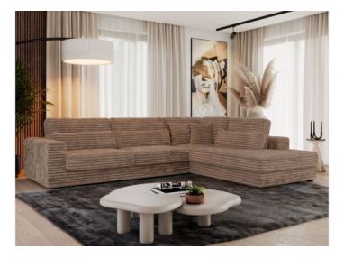 Narożnik SAVONA L - strona prawa - brązowy, sztruks