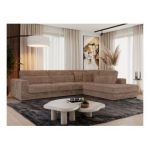 Narożnik SAVONA L - strona prawa - brązowy, sztruks