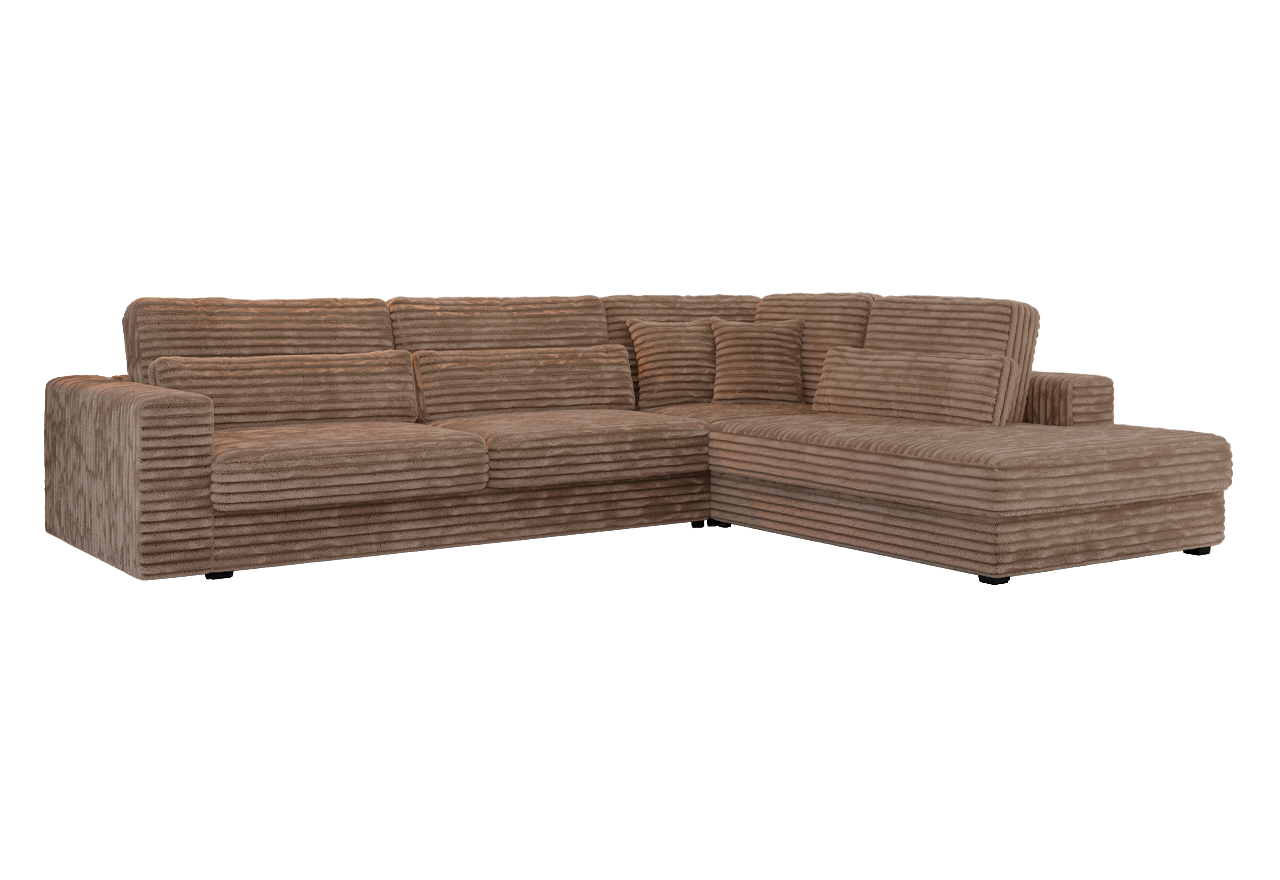 Narożnik SAVONA L - strona prawa - brązowy, sztruks