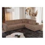 Narożnik SAVONA L - strona prawa - brązowy, sztruks