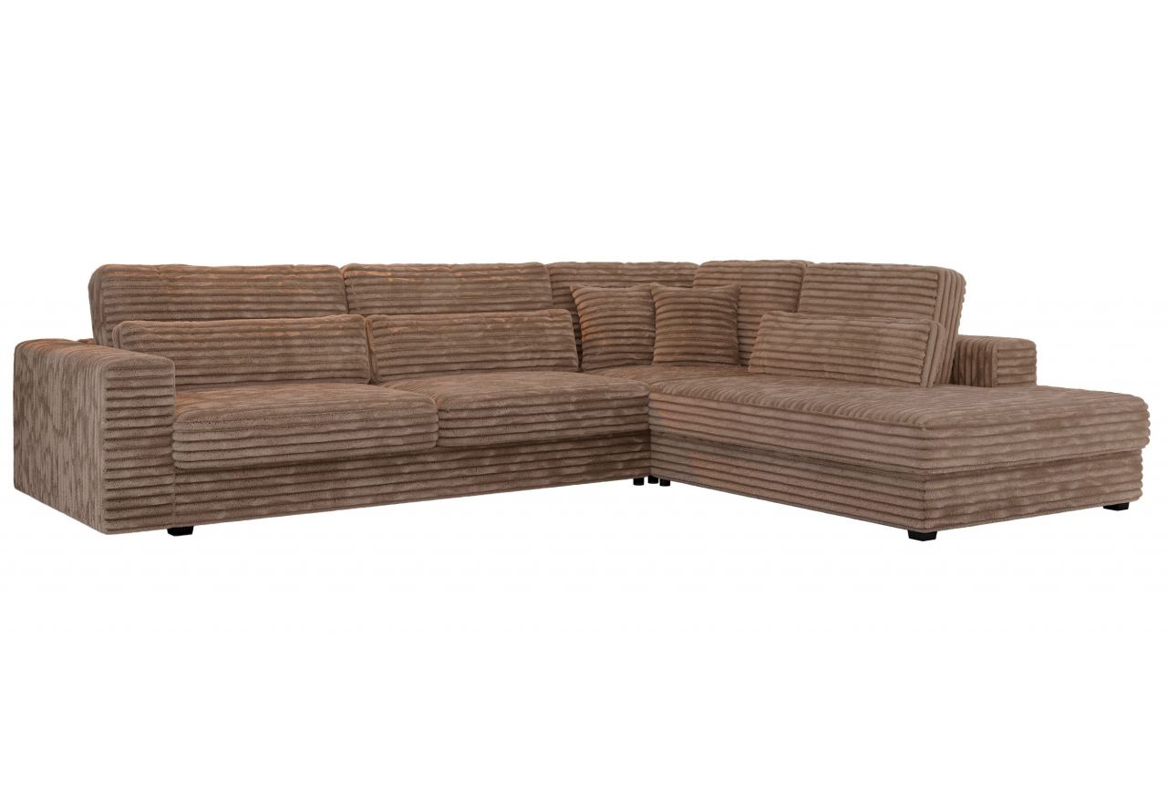 Narożnik SAVONA L - strona prawa - brązowy, sztruks