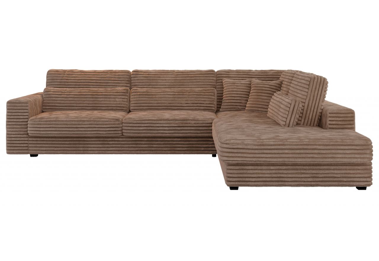 Narożnik SAVONA L - strona prawa - brązowy, sztruks