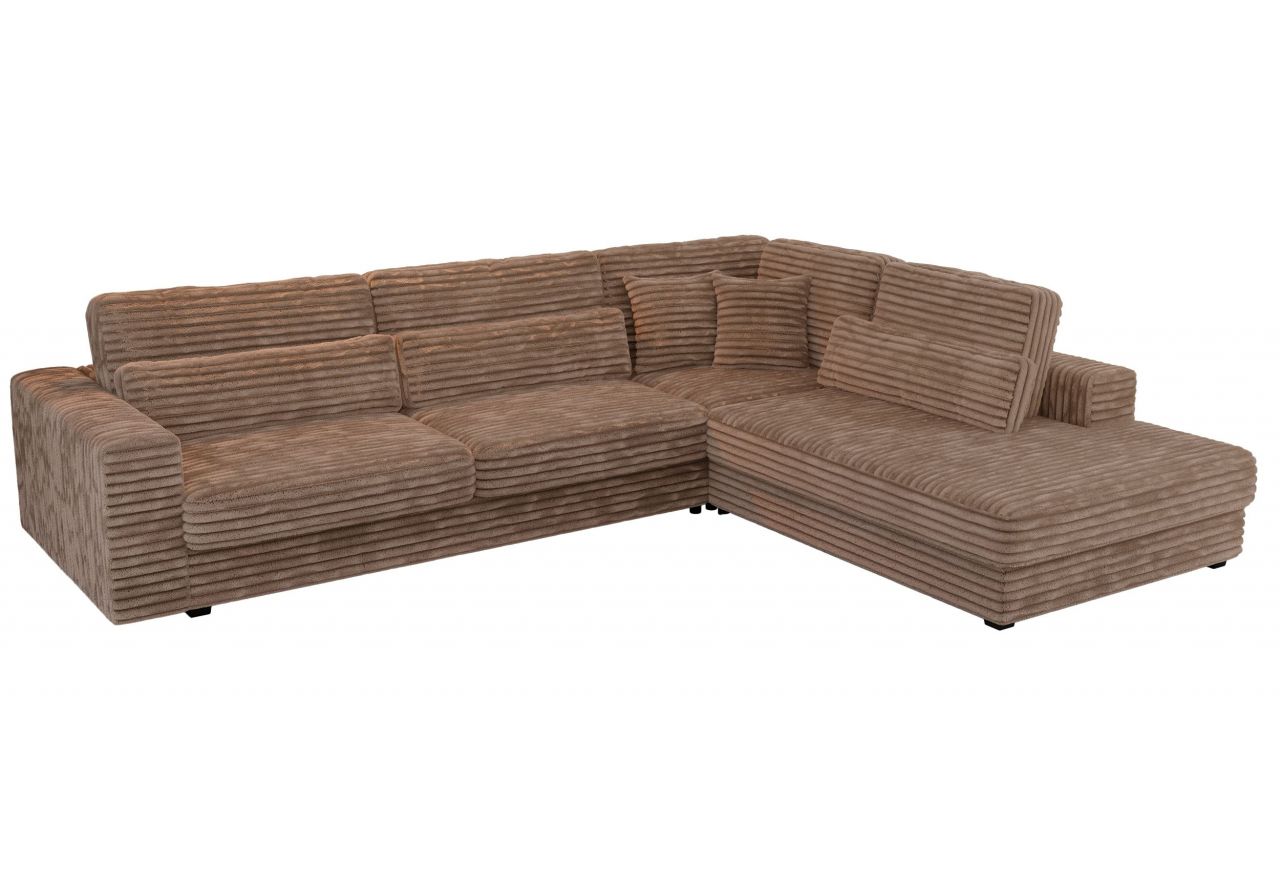 Narożnik SAVONA L - strona prawa - brązowy, sztruks