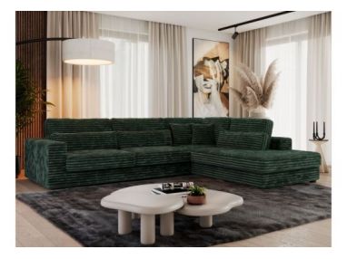 Narożnik SAVONA L - strona prawa - ciemnozielony, sztruks