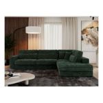 Narożnik SAVONA L - strona prawa - ciemnozielony, sztruks