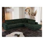 Narożnik SAVONA L - strona prawa - ciemnozielony, sztruks