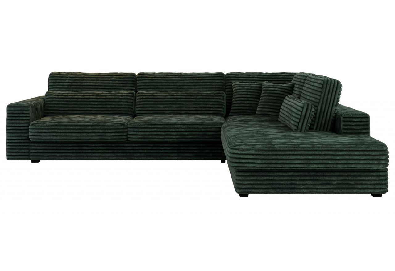 Narożnik SAVONA L - strona prawa - ciemnozielony, sztruks