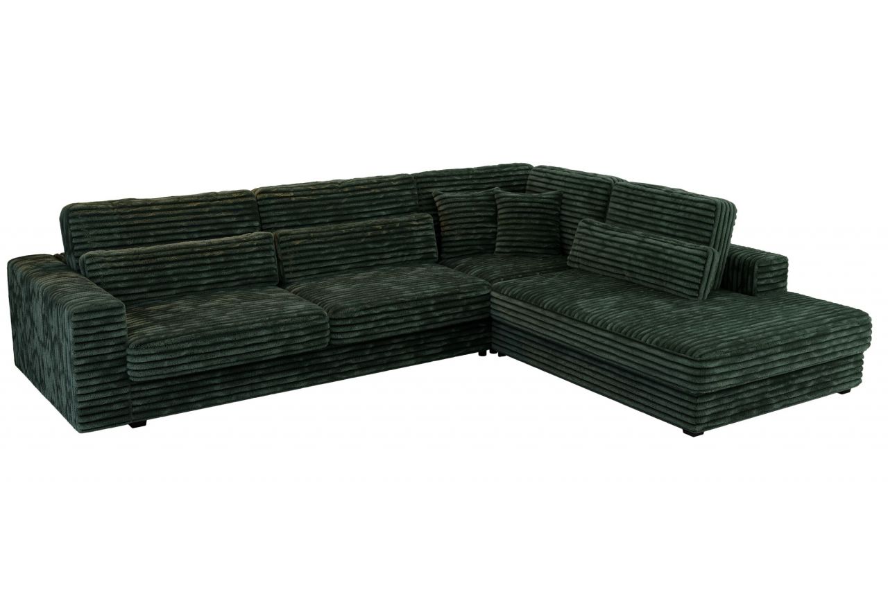 Narożnik SAVONA L - strona prawa - ciemnozielony, sztruks