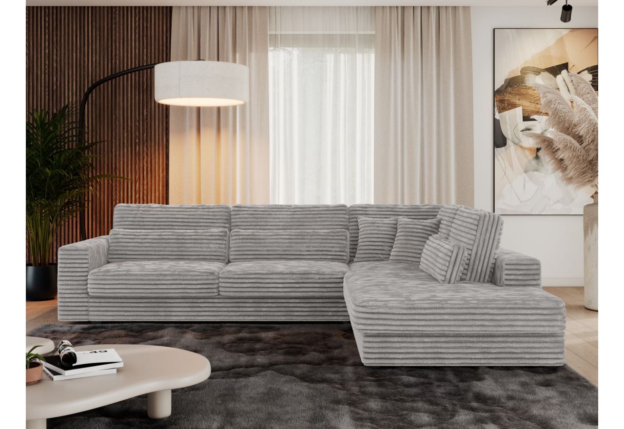 Narożnik SAVONA L - strona prawa - jasnoszary, sztruks