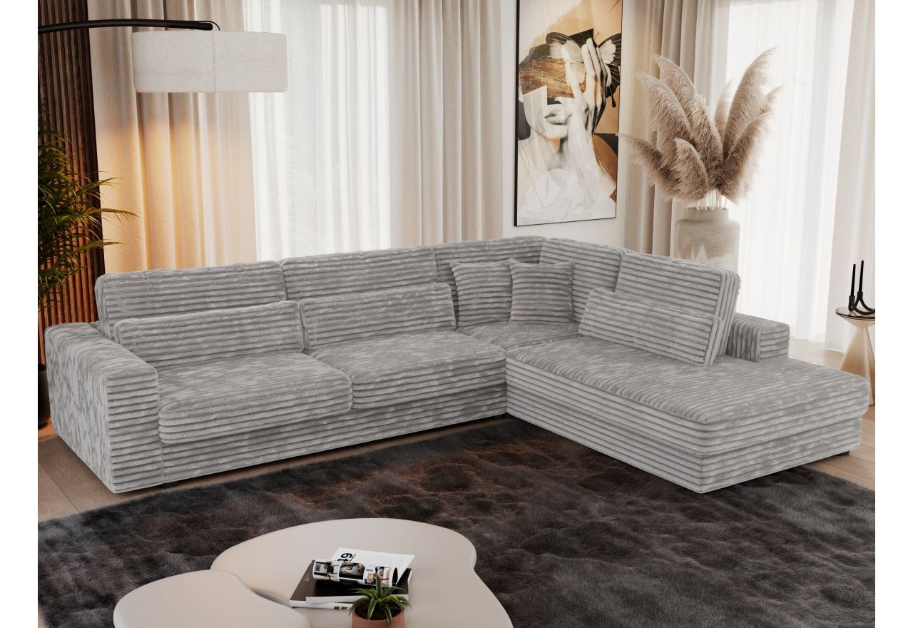 Narożnik SAVONA L - strona prawa - jasnoszary, sztruks