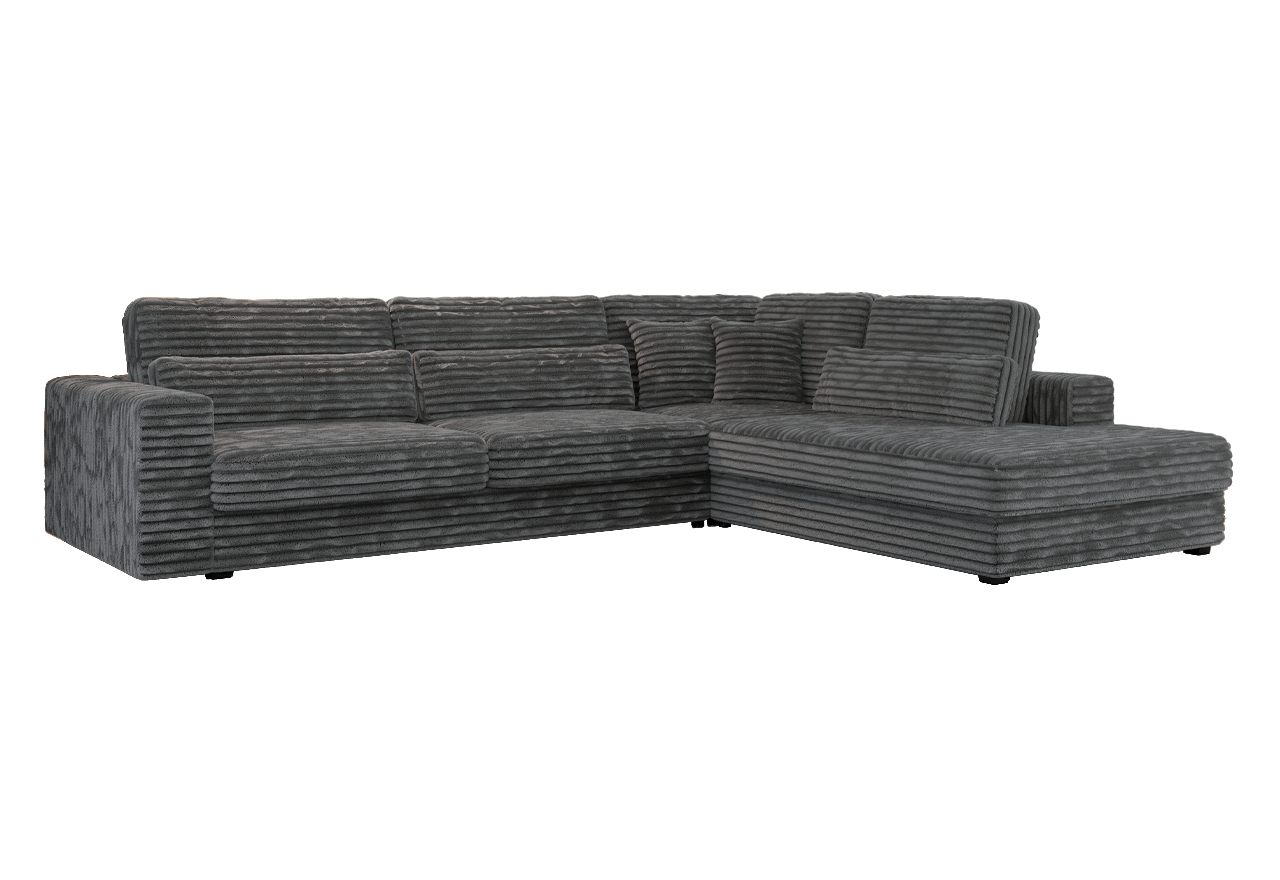 Narożnik SAVONA L - strona prawa - szary, sztruks