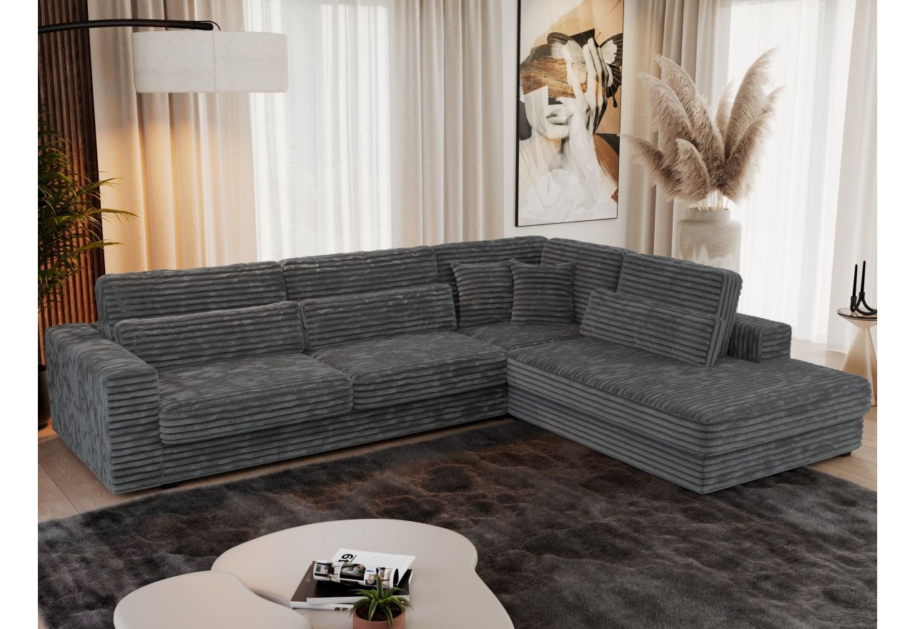 Narożnik SAVONA L - strona prawa - szary, sztruks