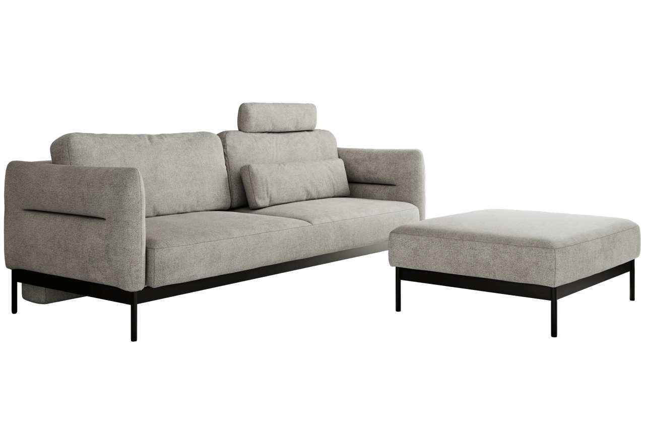 Narożnik SALENTO L - uniwersalny - jasnoszary, struktura