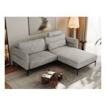 Narożnik SALENTO L - uniwersalny - jasnoszary, struktura