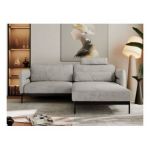 Narożnik SALENTO L - uniwersalny - jasnoszary, struktura