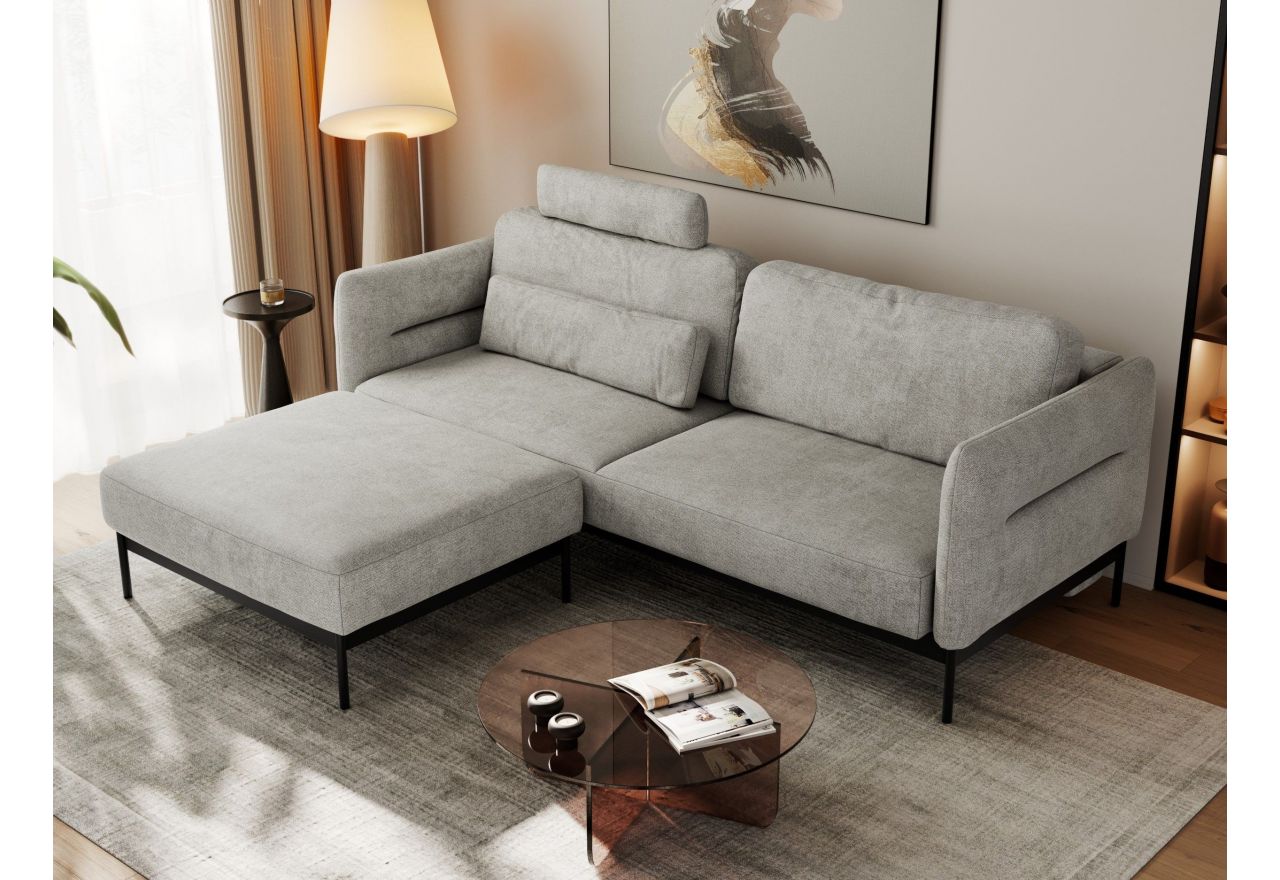 Narożnik SALENTO L - uniwersalny - jasnoszary, struktura