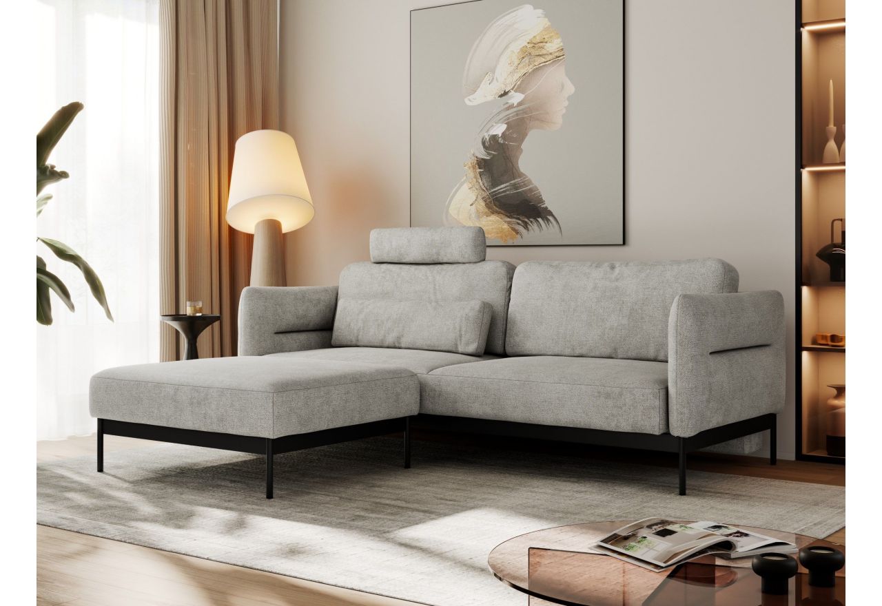 Narożnik SALENTO L - uniwersalny - jasnoszary, struktura