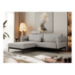 Narożnik SALENTO L - uniwersalny - jasnoszary, struktura