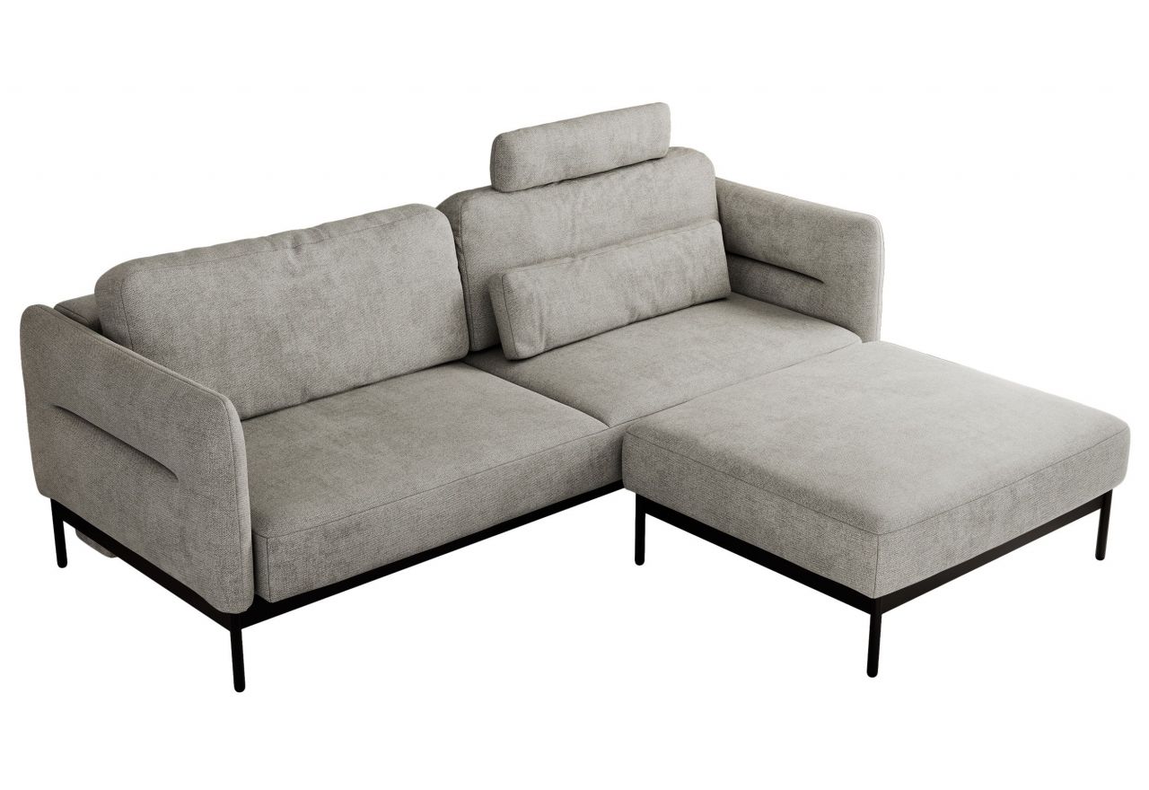 Narożnik SALENTO L - uniwersalny - jasnoszary, struktura