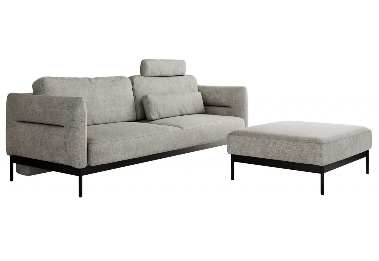 Narożnik SALENTO L - uniwersalny - jasnoszary, struktura