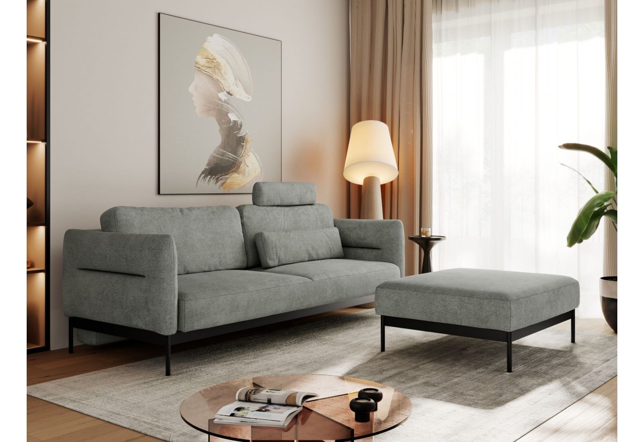 Narożnik SALENTO L - uniwersalny - szary, struktura