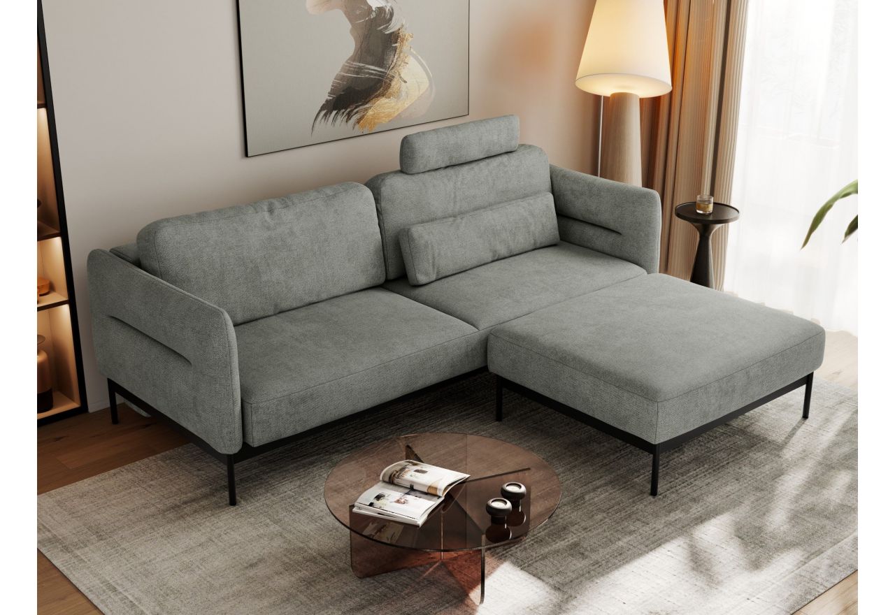 Narożnik SALENTO L - uniwersalny - szary, struktura