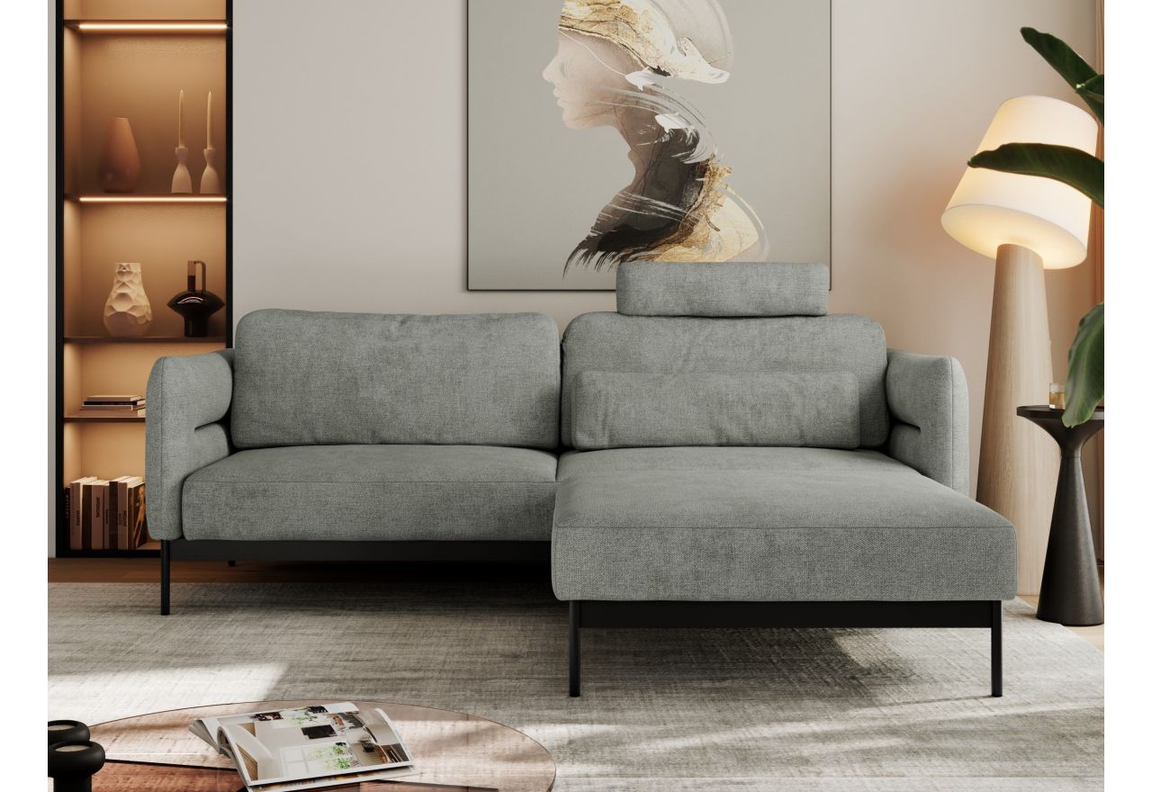 Narożnik SALENTO L - uniwersalny - szary, struktura