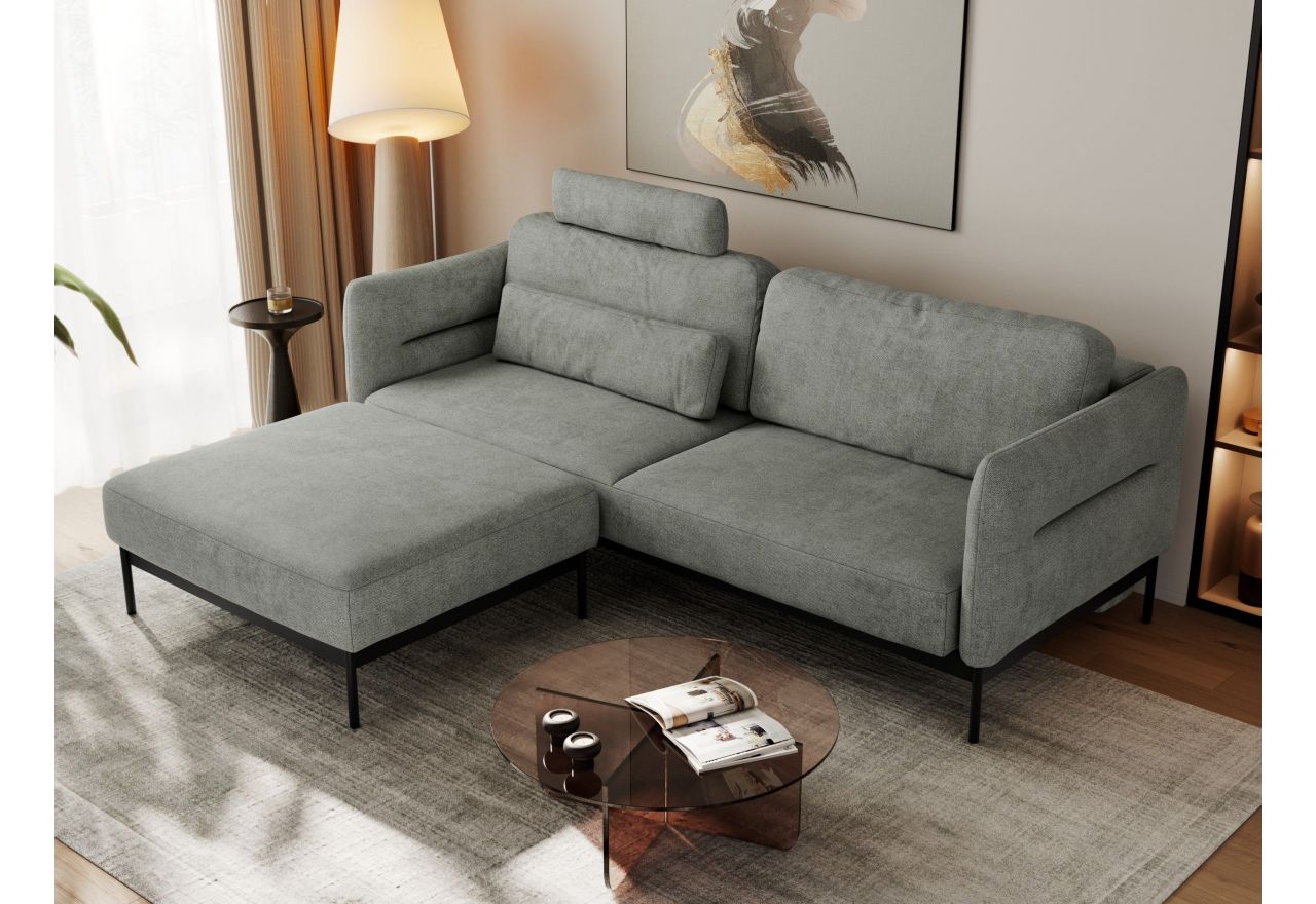 Narożnik SALENTO L - uniwersalny - szary, struktura