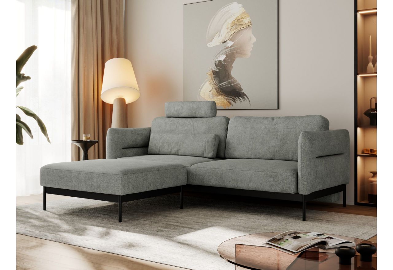 Narożnik SALENTO L - uniwersalny - szary, struktura