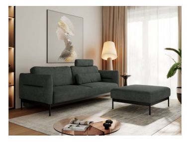 Narożnik SALENTO L - uniwersalny - ciemnoszary, struktura