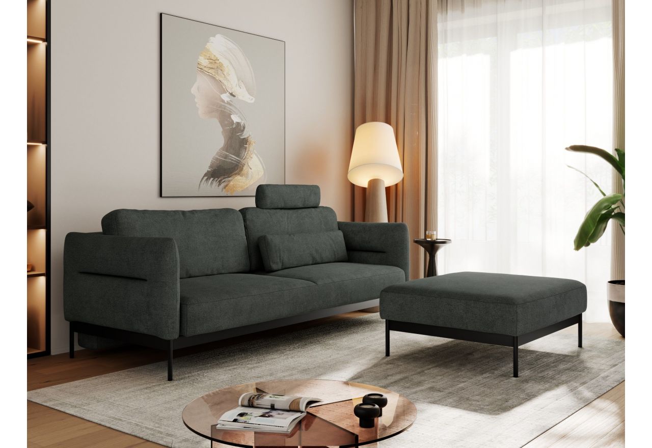 Narożnik SALENTO L - uniwersalny - ciemnoszary, struktura