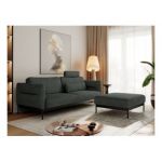 Narożnik SALENTO L - uniwersalny - ciemnoszary, struktura