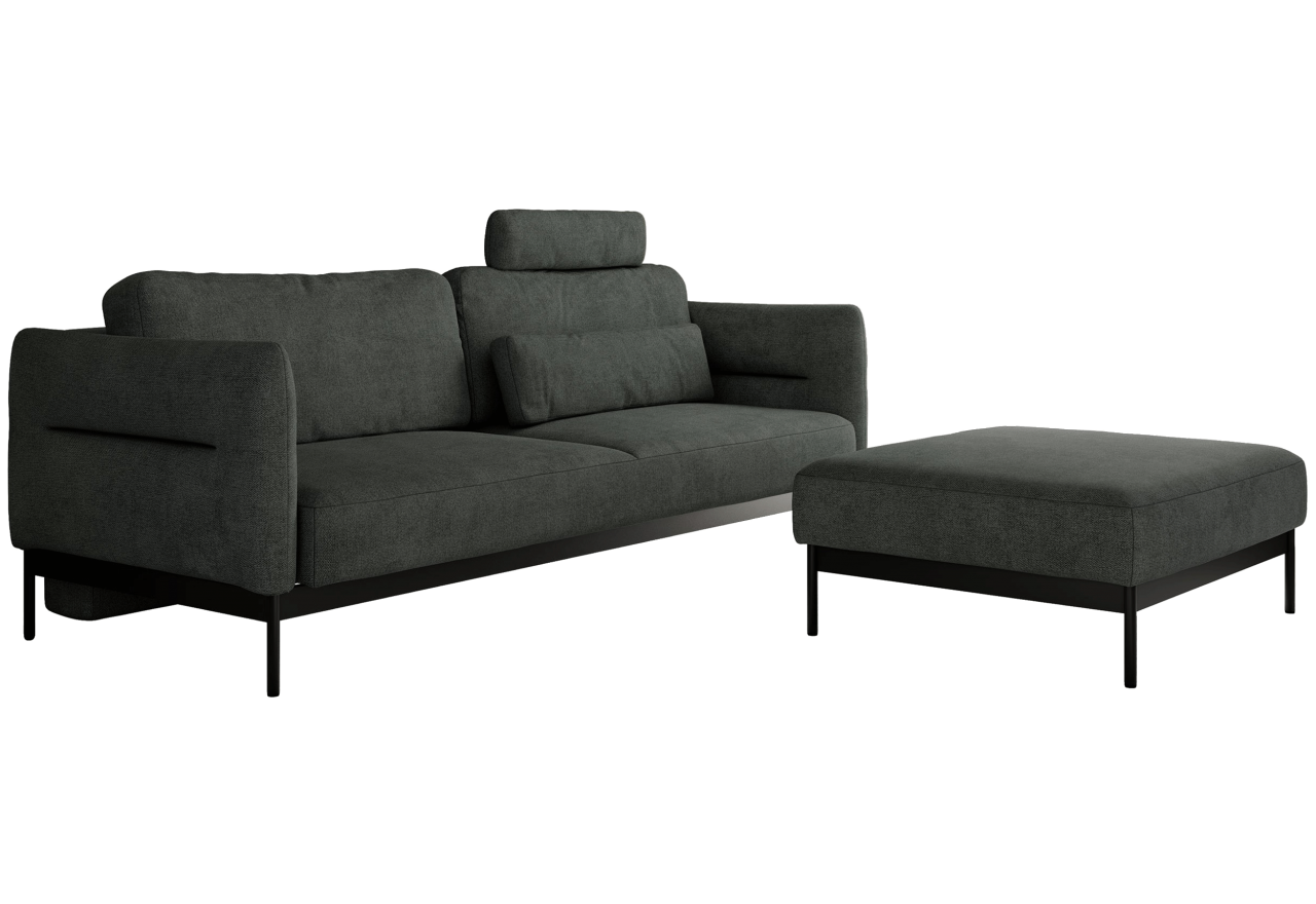 Narożnik SALENTO L - uniwersalny - ciemnoszary, struktura