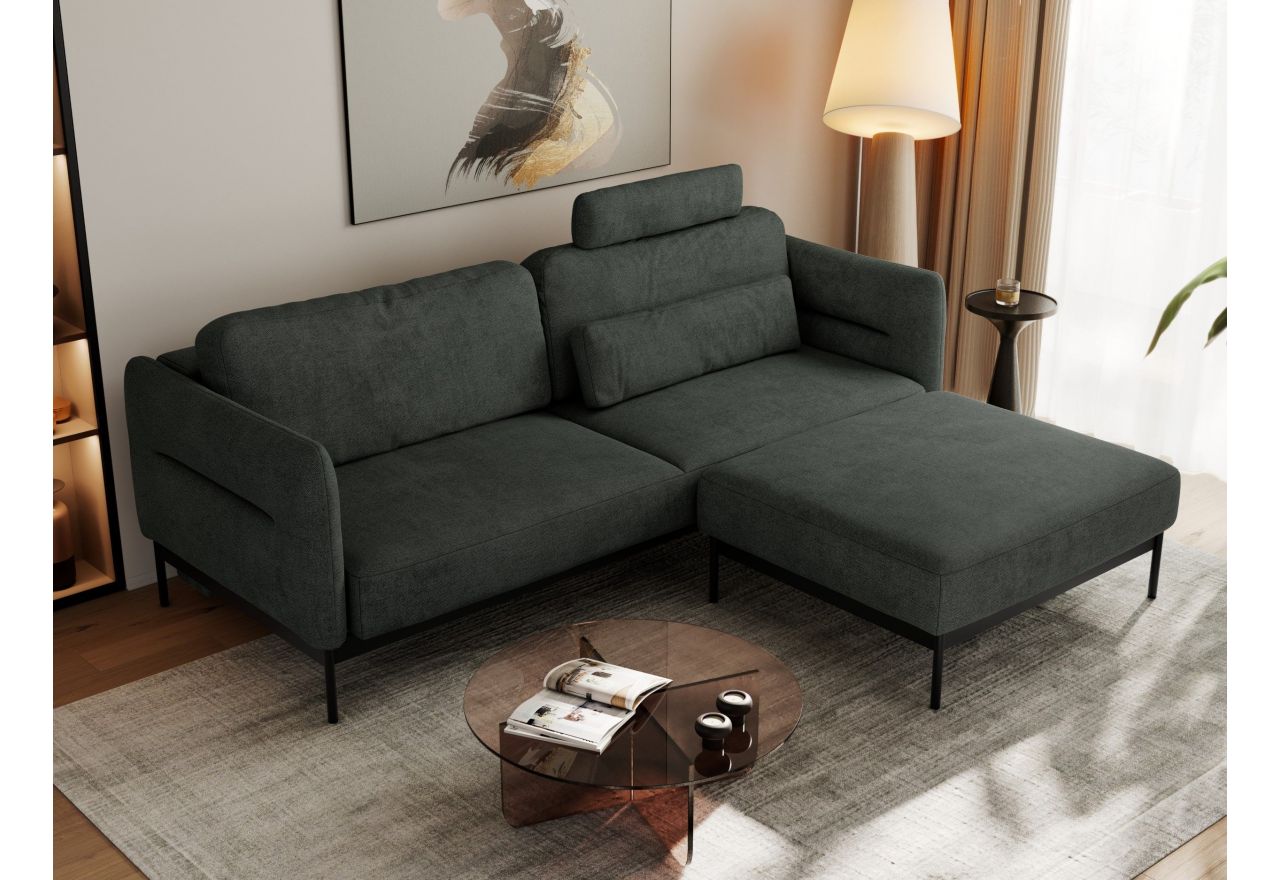 Narożnik SALENTO L - uniwersalny - ciemnoszary, struktura