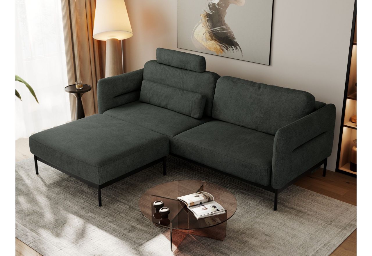 Narożnik SALENTO L - uniwersalny - ciemnoszary, struktura