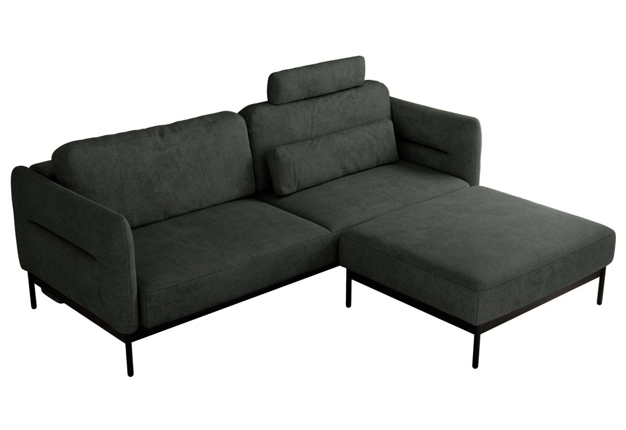 Narożnik SALENTO L - uniwersalny - ciemnoszary, struktura