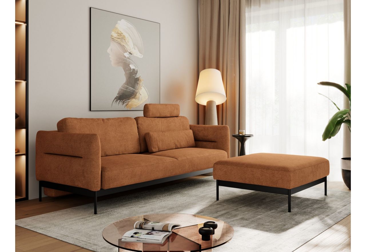 Narożnik SALENTO L - uniwersalny - pomarańczowy, struktura